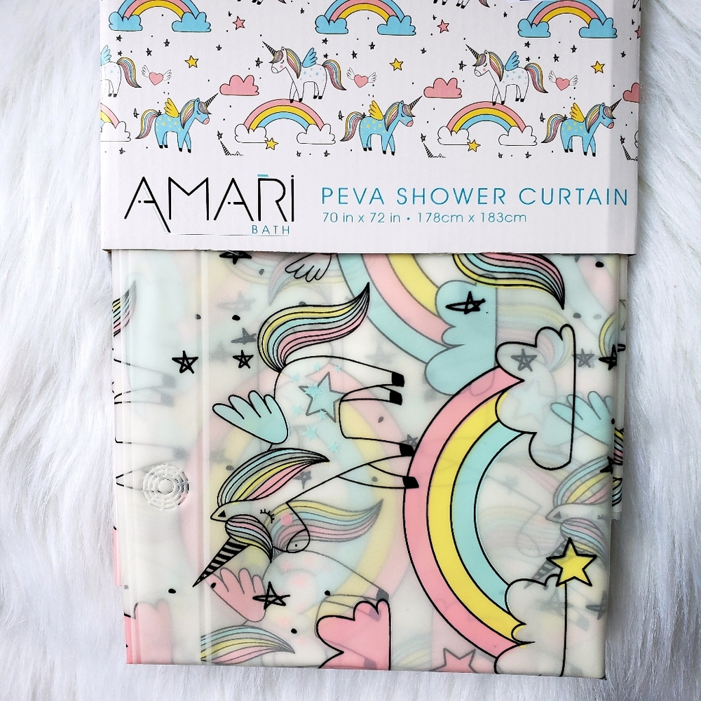 Unicorn Rainbow Star Dream Shower Curtain